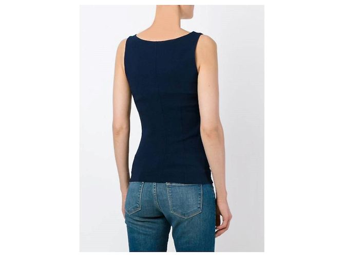 Top ajustado sin mangas Moschino Cheap and Chic Azul - vista 4