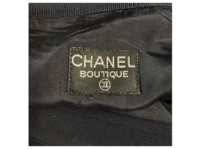 Falda midi recta de lana Chanel Azul - vista 3