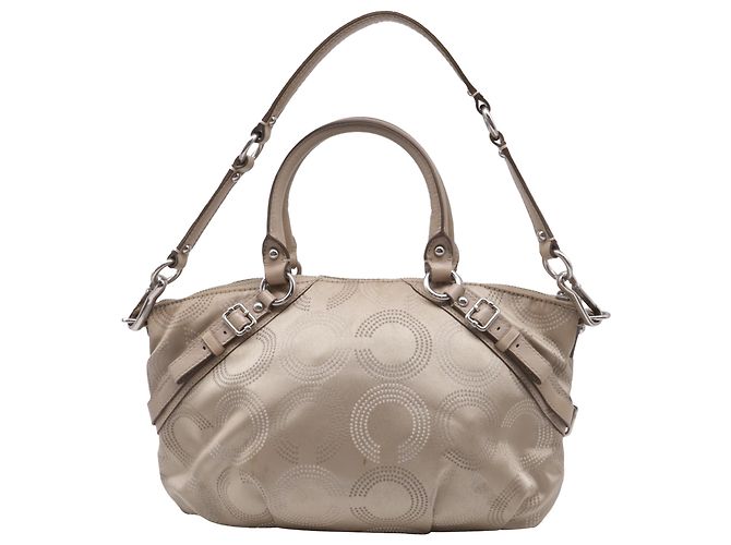 Borsa Coach Madison Dotted Op Art Sophia in Beige - vista 4