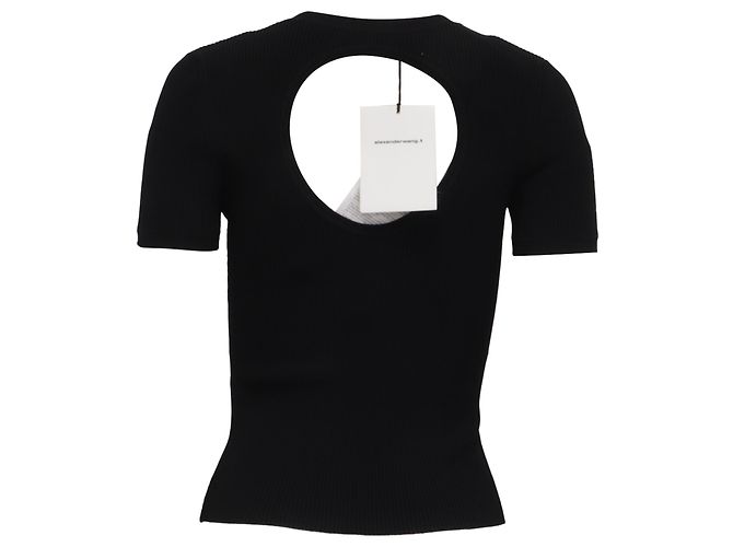 Alexander Wang Stricktop mit Cut-outs aus schwarzer Viskose - Ansicht 4