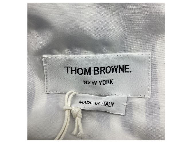 Vestido polo halter con rayas awning Thom Browne en algodón azul claro - vista 6