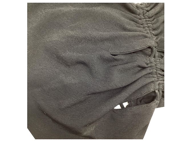 Top corto drapeado con recortes Alexander Wang en viscosa negra Negro - vista 5