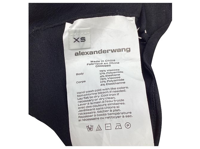 Top corto drapeado con recortes Alexander Wang en viscosa negra Negro - vista 6