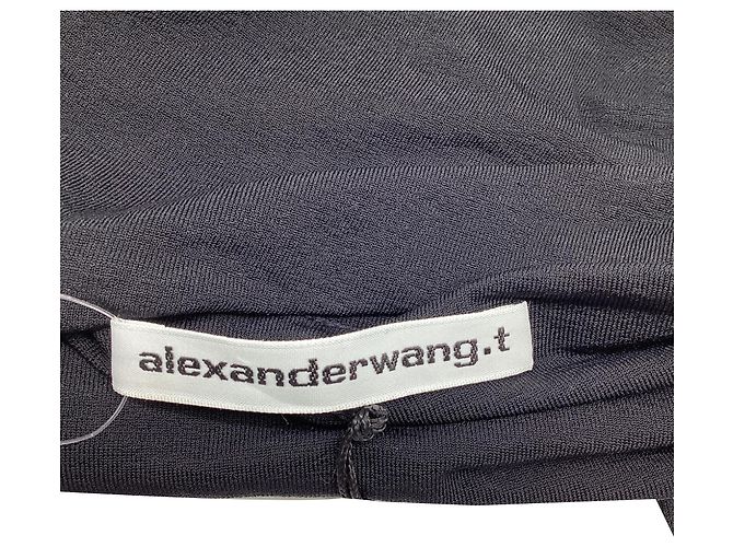 Top corto drapeado con recortes Alexander Wang en viscosa negra Negro - vista 7
