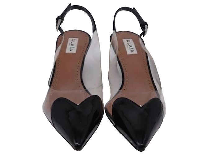 Décolleté slingback Cœur in PVC nero Alaïa - vista 2