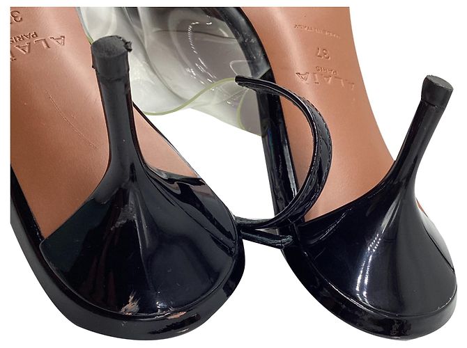 Décolleté slingback Cœur in PVC nero Alaïa - vista 9
