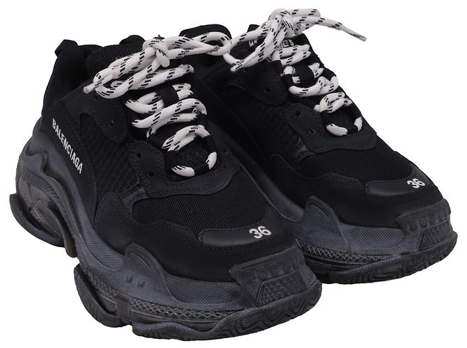 Balenciaga Triple S Sneaker aus schwarzem Polyester - Ansicht 3