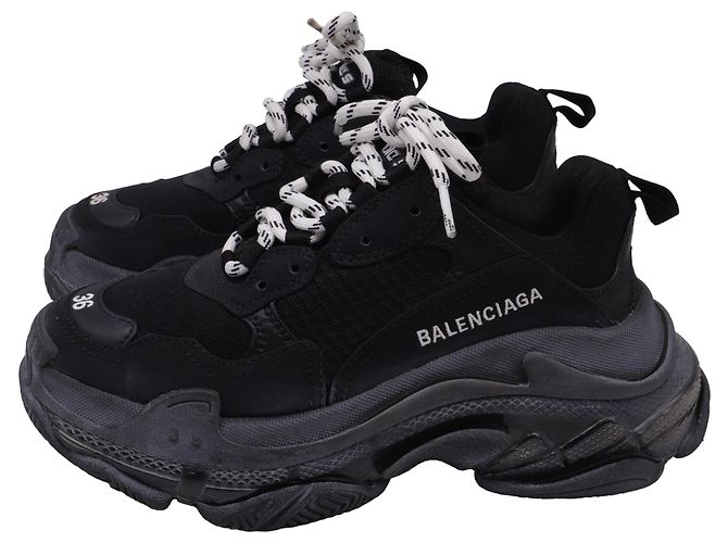 Balenciaga Triple S Sneaker aus schwarzem Polyester - Ansicht 4