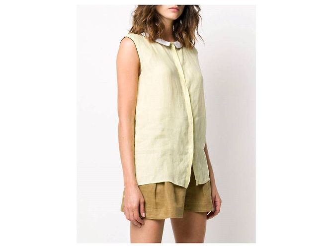 Camisa sin mangas con cuello Peter Pan Versace Amarillo - vista 2