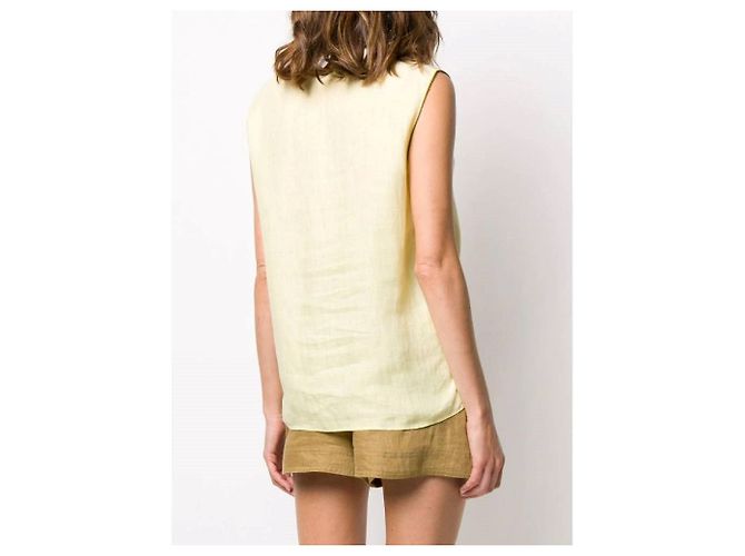 Camisa sin mangas con cuello Peter Pan Versace Amarillo - vista 3