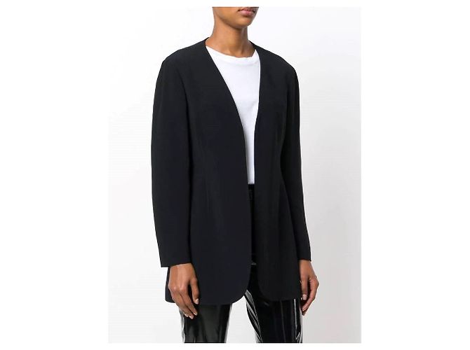 Moschino Open-Front Fitted Jacket Black - view 3
