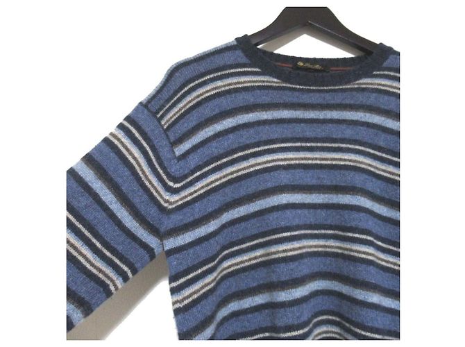 Autre Marque Loro Piana Strickpullover aus 100% Kaschmir Blau - Ansicht 3