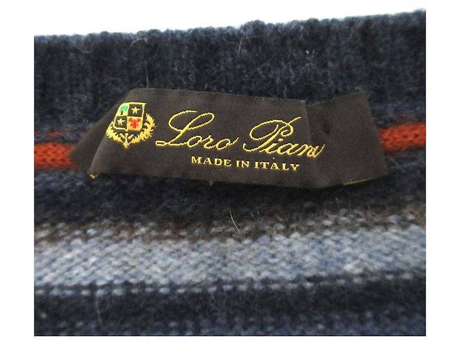 Autre Marque Loro Piana Strickpullover aus 100% Kaschmir Blau - Ansicht 7