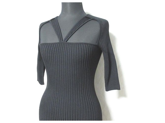 Autre Marque Ganni Cutout Strickkleid Schwarz - Ansicht 4