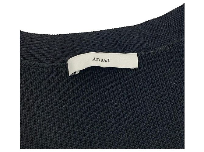 Autre Marque ASTRAET Strickjacke mit Fransen und Rippstrick Schwarz - Ansicht 3