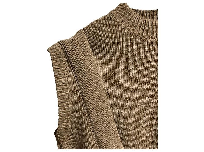 Autre Marque Chaleco de punto CLANE con mangas cuadradas Castaño - vista 3