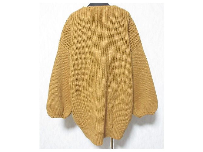 Autre Marque COEL Strickjacke aus Wolle mit grobem Strick Braun Kamel - Ansicht 2