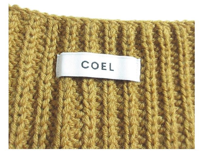 Autre Marque COEL Strickjacke aus Wolle mit grobem Strick Braun Kamel - Ansicht 5