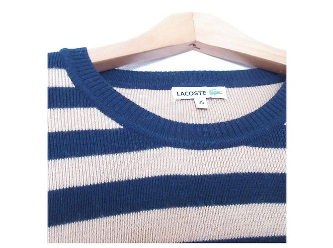 Autre Marque Lacoste Color Block Knit Pullover Red Beige Navy blue - view 3
