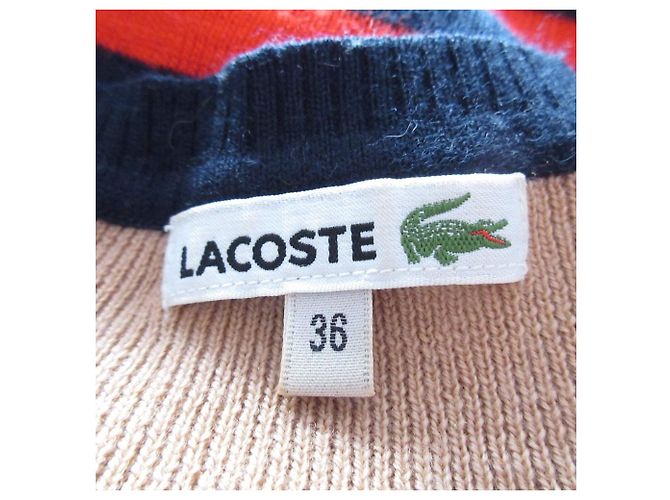 Autre Marque Lacoste Color Block Knit Pullover Red Beige Navy blue - view 8