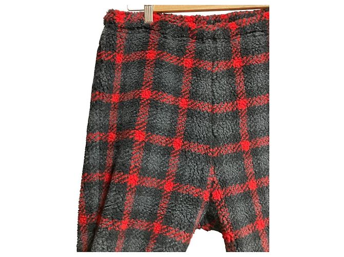 Autre Marque BEAMS BOY MAPEL Boa Fleece Check Easy Pants Rot - Ansicht 3