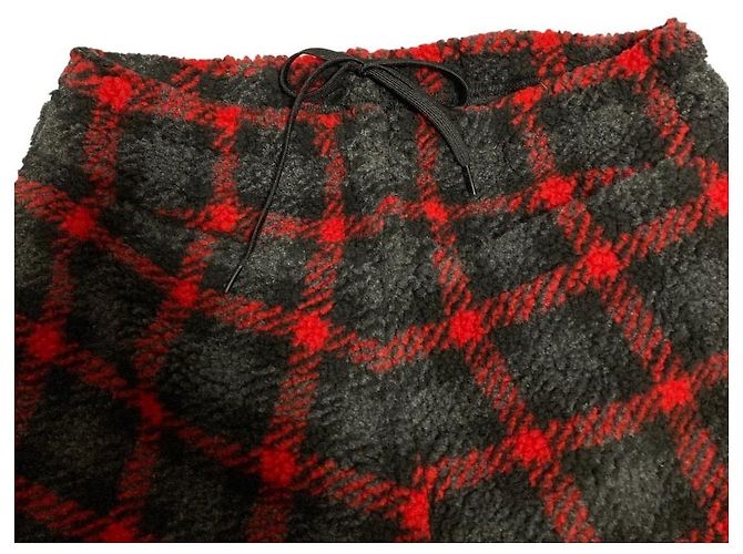 Autre Marque BEAMS BOY MAPEL Boa Fleece Check Easy Pants Rot - Ansicht 4