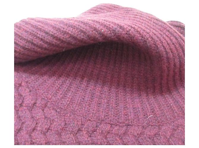 Autre Marque Lacoste Rollkragenpullover aus Strick Braun Bordeaux - Ansicht 3