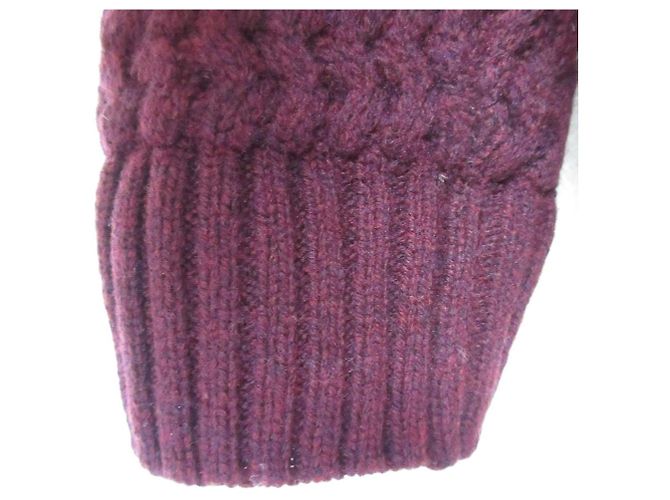 Autre Marque Lacoste Rollkragenpullover aus Strick Braun Bordeaux - Ansicht 5