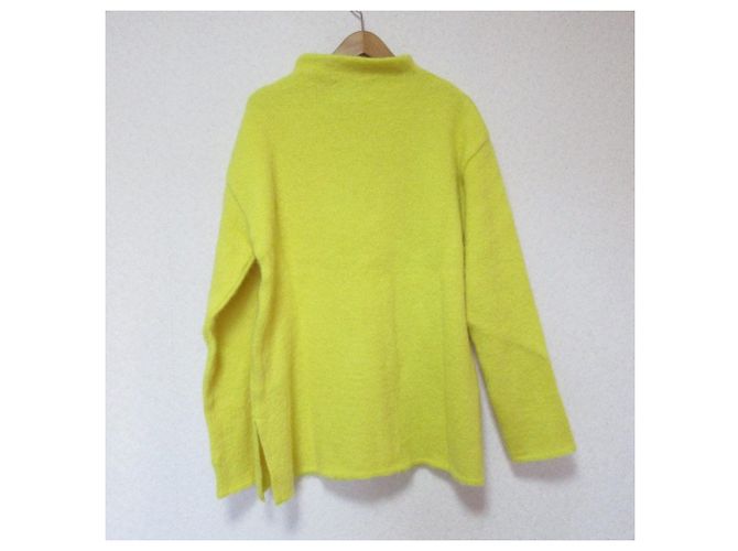 Autre Marque Mohair-Pullover UNITED TOKYO Slit River Gelb - Ansicht 2