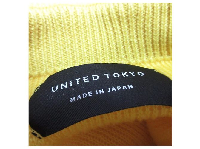 Autre Marque Mohair-Pullover UNITED TOKYO Slit River Gelb - Ansicht 7