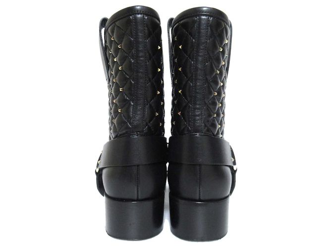 Rockstud Gesteppte Biker-Stiefel Valentino Garavani Schwarz - Ansicht 4