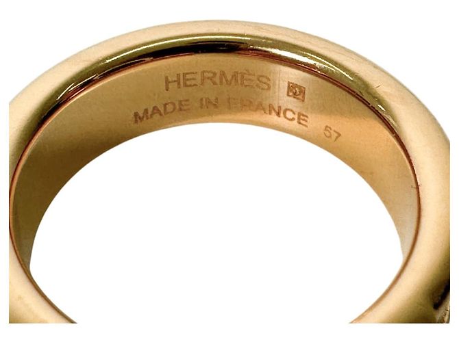 Ring Hermès Anello in pelle di vitello a doppio borchia Athena Noir Black D'oro - vista 8