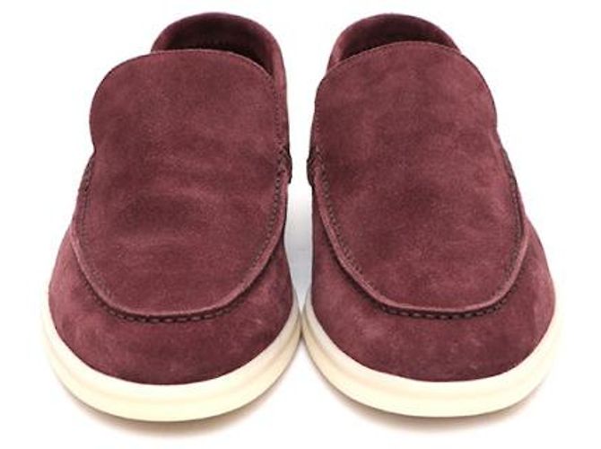 Loro Piana Mocassini Suede Summer Walk Rosso - vista 10