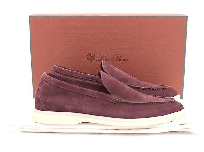 Loro Piana Mocassini Suede Summer Walk Rosso - vista 8