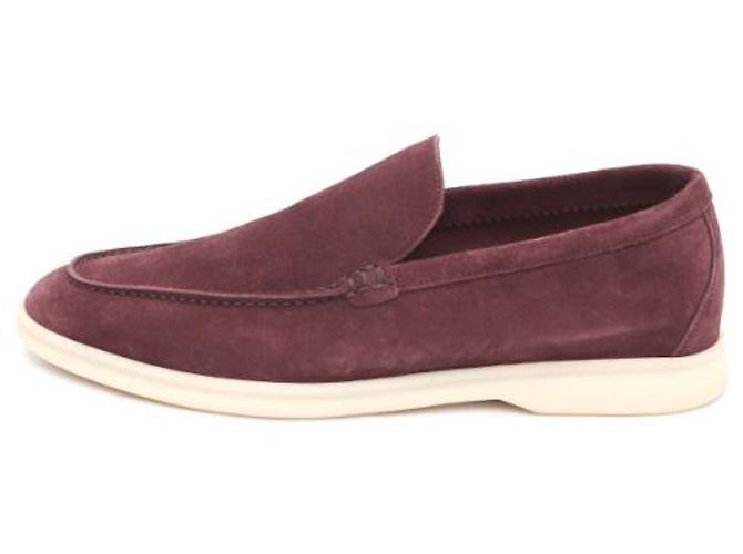 Loro Piana Mocassini Suede Summer Walk Rosso - vista 9