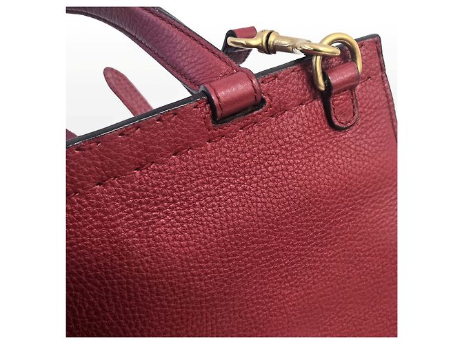 Gucci Piccola borsa a mano e a tracolla in pelle Red GG Marmont Rosso - vista 7