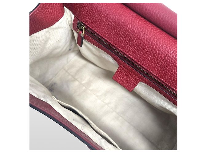 Gucci Piccola borsa a mano e a tracolla in pelle Red GG Marmont Rosso - vista 9