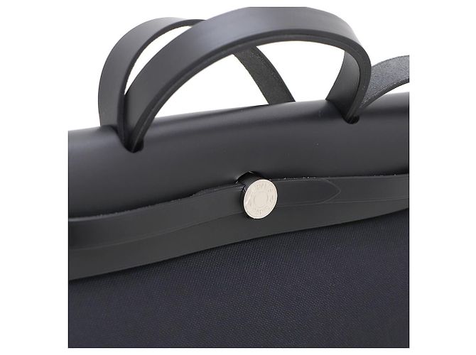 Hermès Bolsa Tote e Bolsa de Ombro Birkin Small PM em Canvas com Acabamento Prateado Preto - vista 5