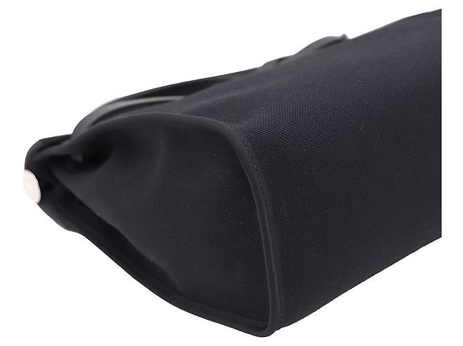 Hermès Bolsa Tote e Bolsa de Ombro Birkin Small PM em Canvas com Acabamento Prateado Preto - vista 6