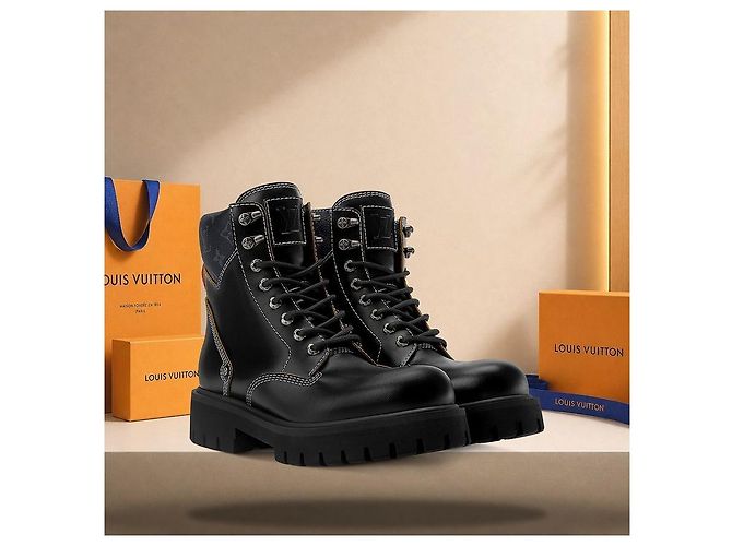 Louis Vuitton Stivali combat Remix Black Nero - vista 2