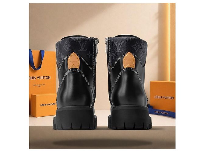 Louis Vuitton Stivali combat Remix Black Nero - vista 5