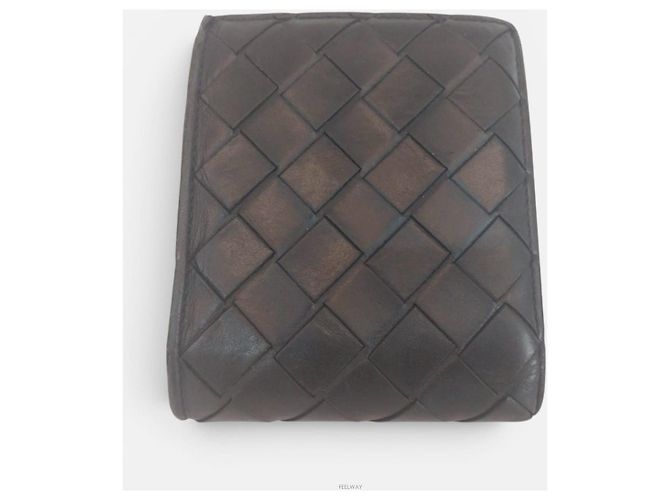 Bottega Veneta Portafoglio bi-fold da uomo con design Intrecciato Verde - vista 2