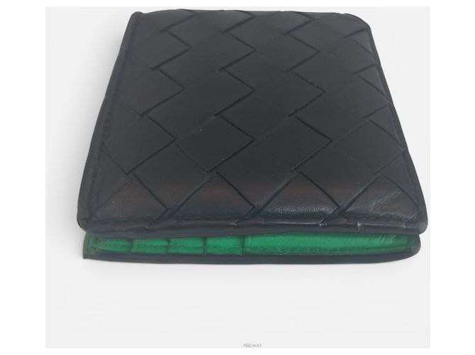 Bottega Veneta Portafoglio bi-fold da uomo con design Intrecciato Verde - vista 5
