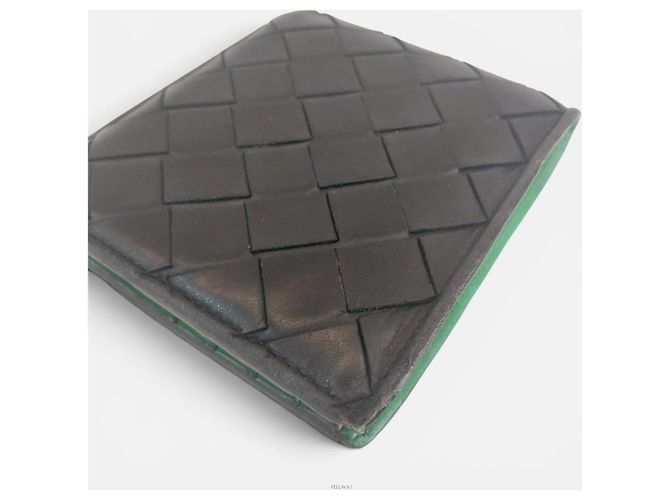 Bottega Veneta Portafoglio bi-fold da uomo con design Intrecciato Verde - vista 6