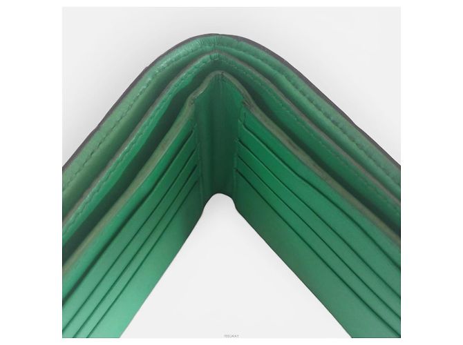 Bottega Veneta Portafoglio bi-fold da uomo con design Intrecciato Verde - vista 7
