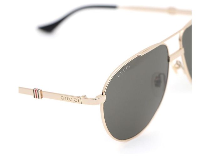 Gucci Occhiali da sole aviator in metallo dorato D'oro - vista 6