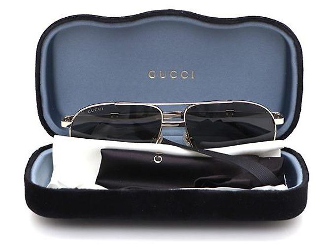 Gucci Occhiali da sole aviator in metallo dorato D'oro - vista 7