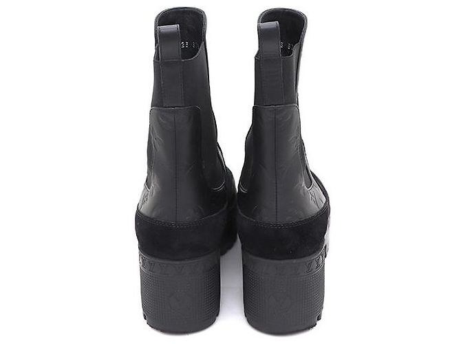 Louis Vuitton Botas Chelsea de ante con plataforma Negro - vista 4