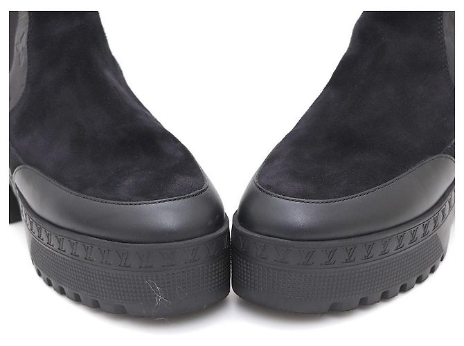 Louis Vuitton Botas Chelsea de ante con plataforma Negro - vista 6