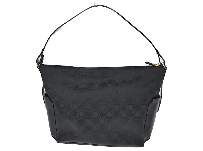 Salvatore Ferragamo Gancini Zip Canvas Nero - vista 2